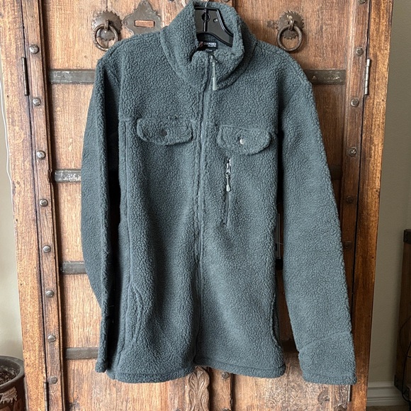 Men's Fleece Zip-up Sweater - Pine Color